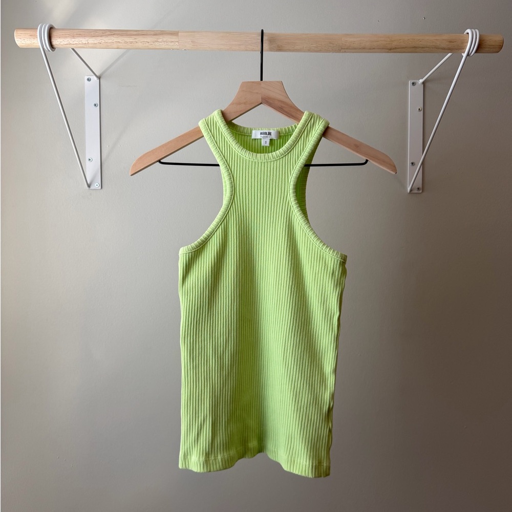 Agolde Lime Green Ribbed Tank
